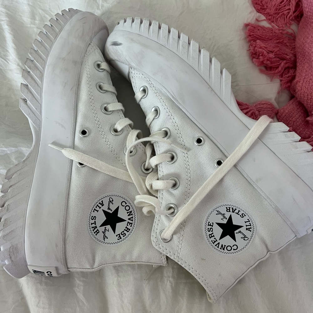 White chunky converse